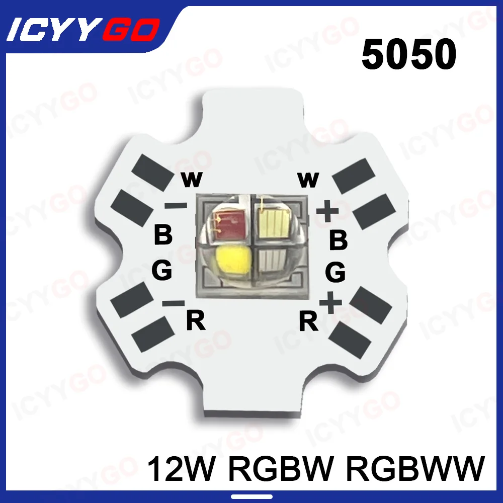 

12W RGBW RGBWW 5050 Chip 12W LED SMD High Power Lamp Bead Flashlight/car / Bicycle Light / Floodlight And Other LED Lamps 20MM