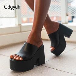 Gdgydh Summer Womens Sandals Platform Wedge Heel Slip On Slingback Black Wthie Heeled Sandals Mules Peep Toe Breathable Big Size