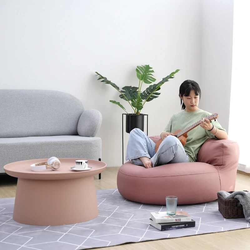 New Plastic Tea Table Round Coffee Table Modern Small Apartment Bay Window Balcony Table Combination Living Room Side Table