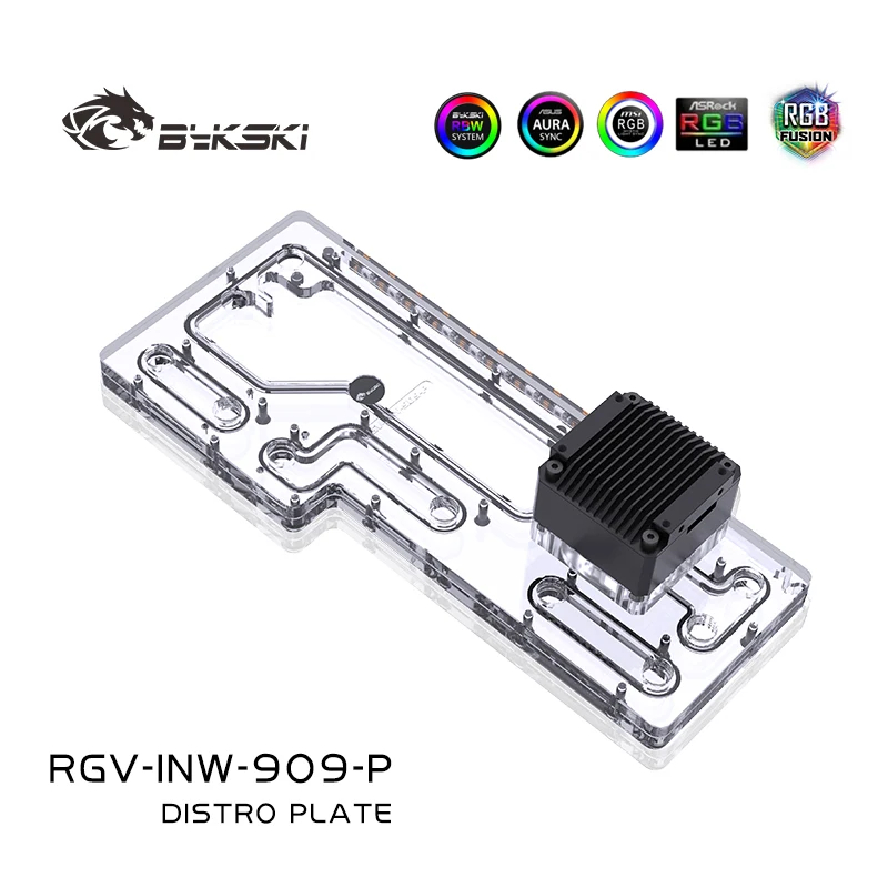 

Bykski RGV-INW-909-P Distro Plate Reservoir For INWIN 909 Computer Case RGB Clear Water Cooling Tank,Support Sync Motherboard