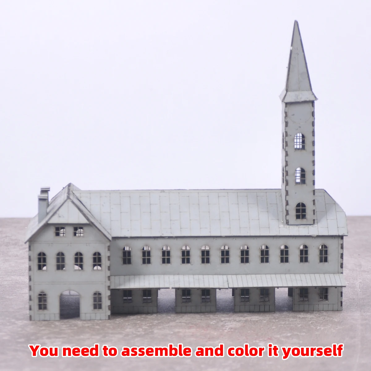 1/48 1/64 1/72 1/87 HO Maßstab Modellbausatz Miniatur-Diorama Architektonisches Gebäude Hausmodell Eisenbahn Unbemalte Stadt-Bahnhof – Detail 8