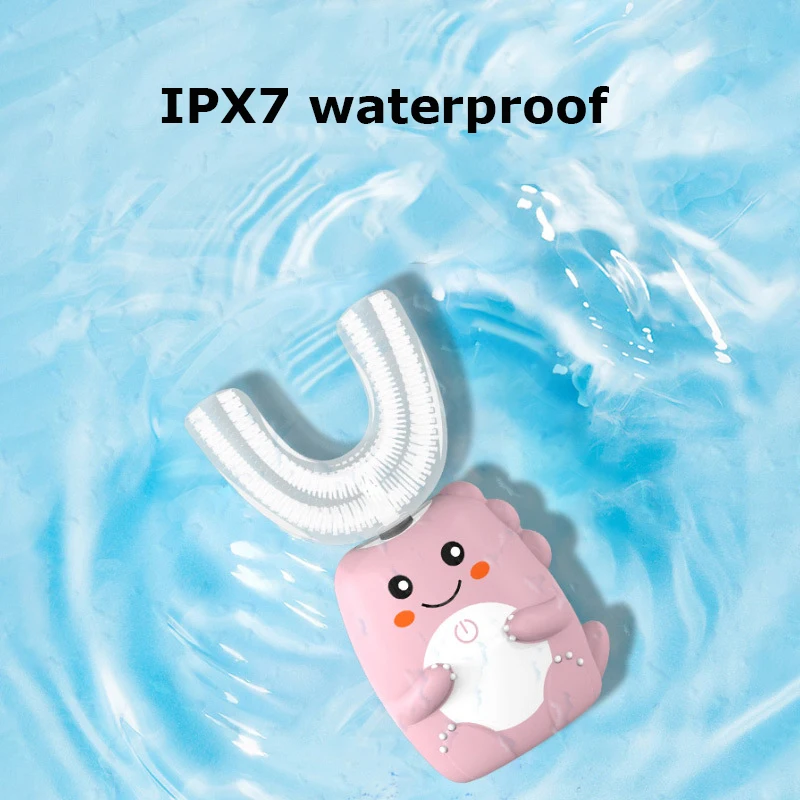 Sikat Gigi Listrik Anak-anak Sonic Tipe U 360 Derajat Otomatis Sikat Gigi Anak Pengisian USB Smart Timer Sikat Gigi Anak