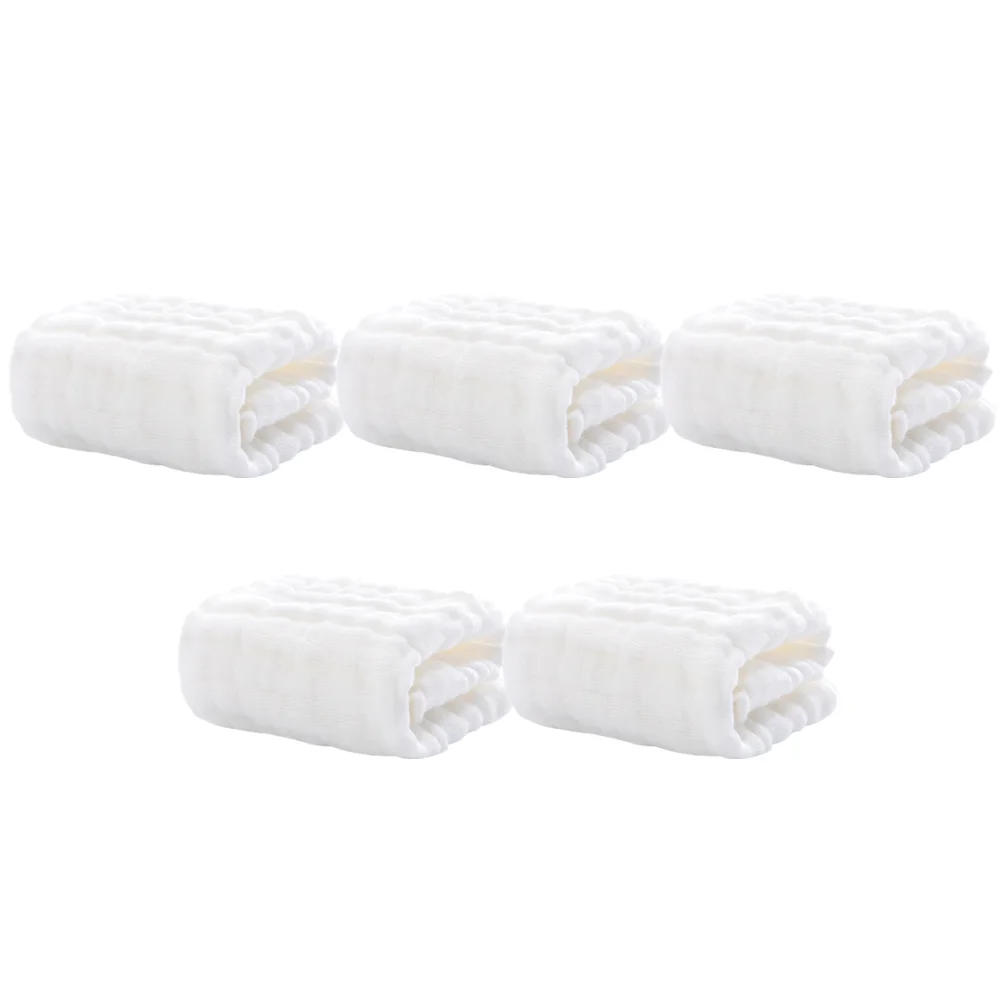 5 Pcs Saliva Hand Muslin Washcloths Burping Towels for Newborn Gauze Face Infant Cotton Toddler Girl Bath