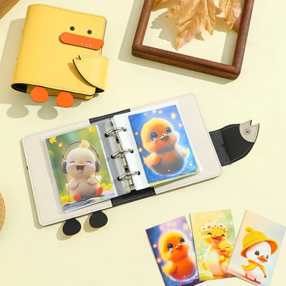 

Yellow Duck Card Album 3-inch One Grid Postcard Storage Album Idol Theme Cartoon Design Photo Storage Album Collector's Item