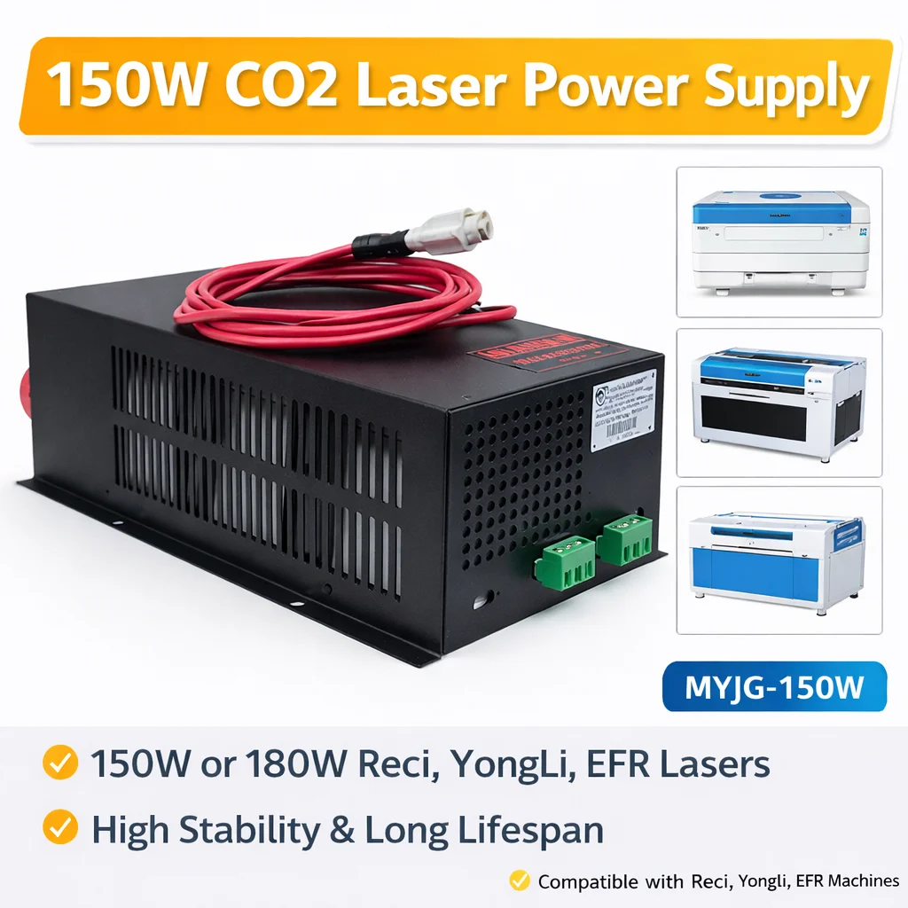 QDHWOEL 150W CO2 Laser Power Supply For Reci YongLi EFR 150W 180W Tube Engraving Cutting Machine MYJG-150W