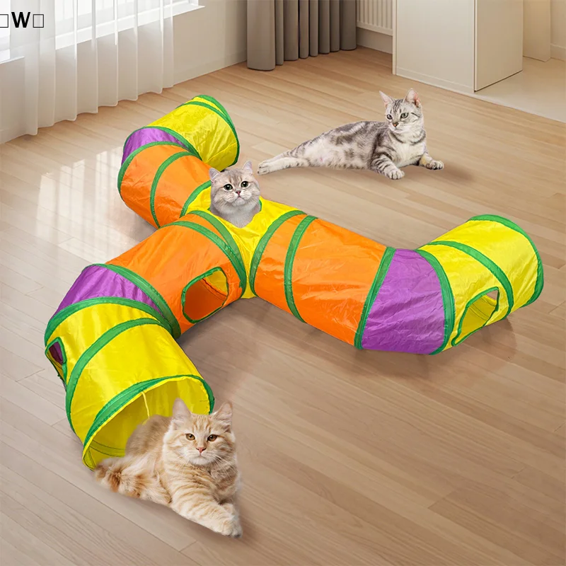 

5-10 Vall Vall VallIndoor Cat Tunnel Складные трубки для маленьких животных Игрушки Туннели для котят Интерактивный лабиринт для домашних животных Игрушки для кошек Износостойкие туннели для кошек