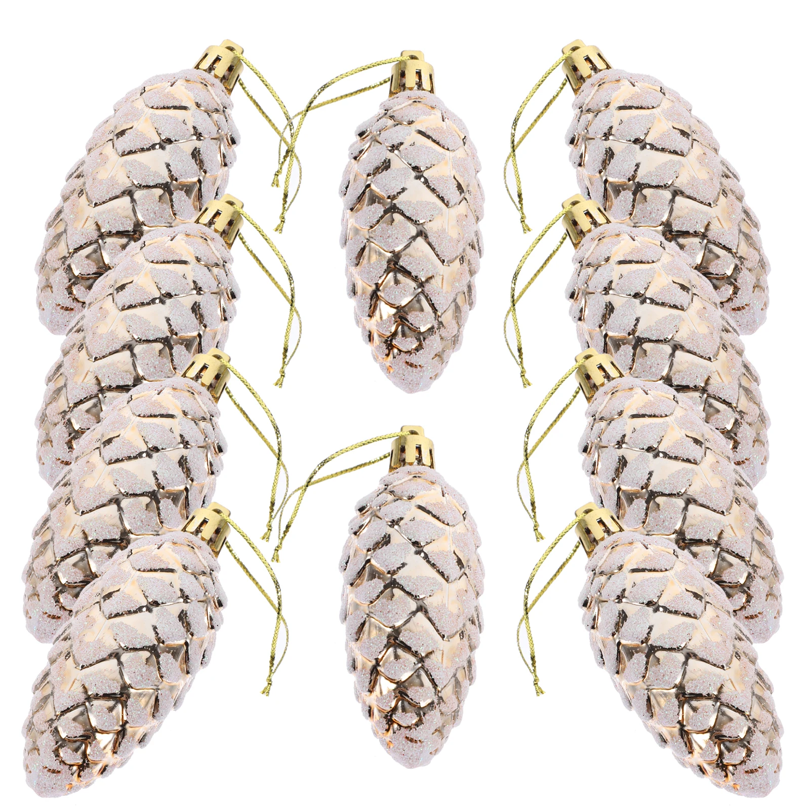 

10Pcs Pine Cones Christmas Tree Hanging Decorations Xmas Ornaments Pendant Charms Indoor Outdoor Party Pine Cones for Crafts
