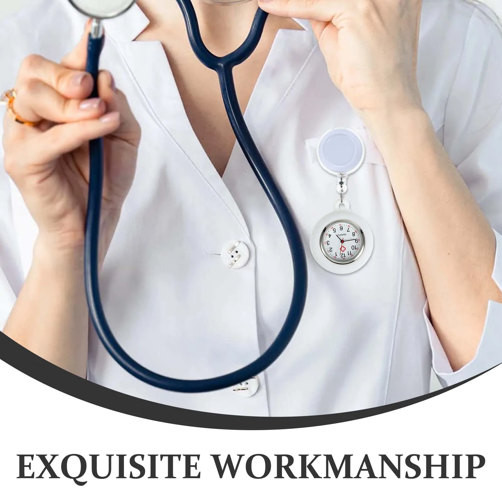 

Nurse Watch Premium Pocket Watch Chic Fashion Accurate Timekeeping Lightweight Clip On Hanging Badge Reel