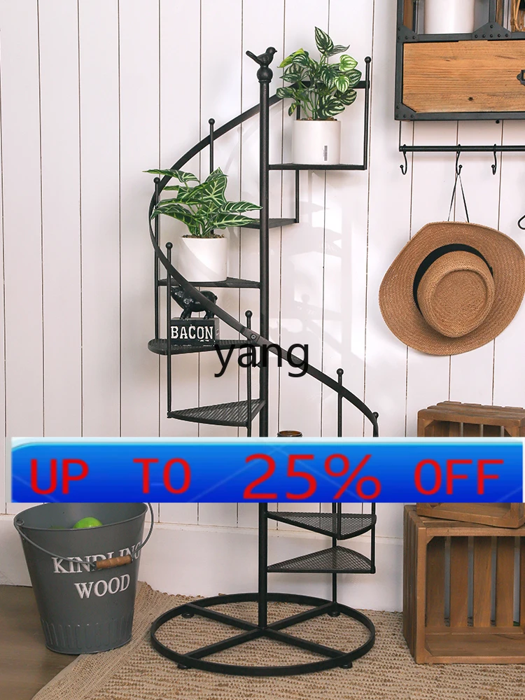 

LTT staircase flower stand storage succulent flower pot wrought iron multi-layer three-dimensional