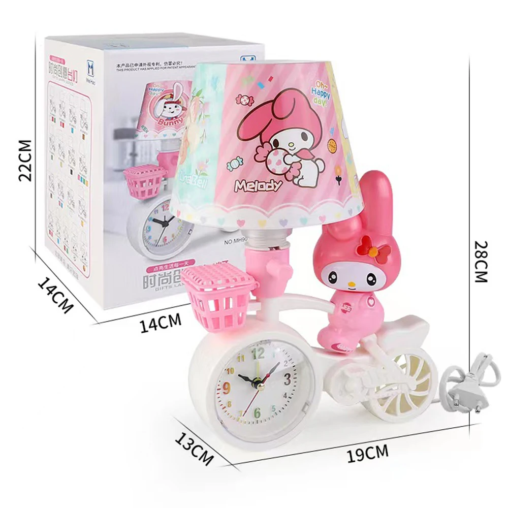 Cartoon Sanrioed Hello Kitty Night Light Kuromi Cinnamorol Kawaii Anime Kt studente dormitorio lampada da comodino ragazze sveglia lampada