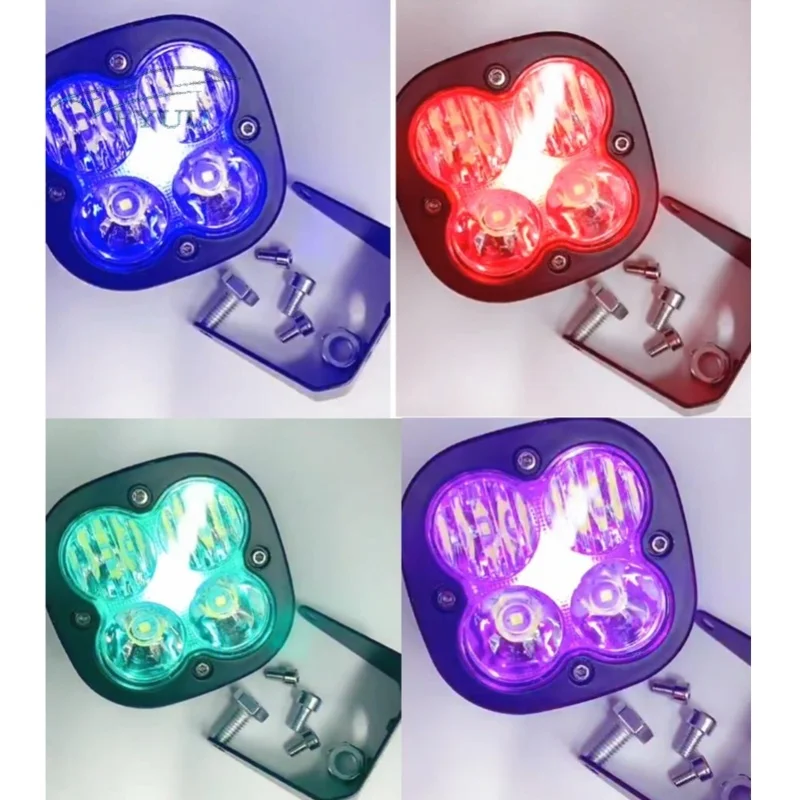3.1in LED ضوء العمل 40W RGB 6000K مع قوس قابل للتعديل العالمي لسيارة دراجة نارية