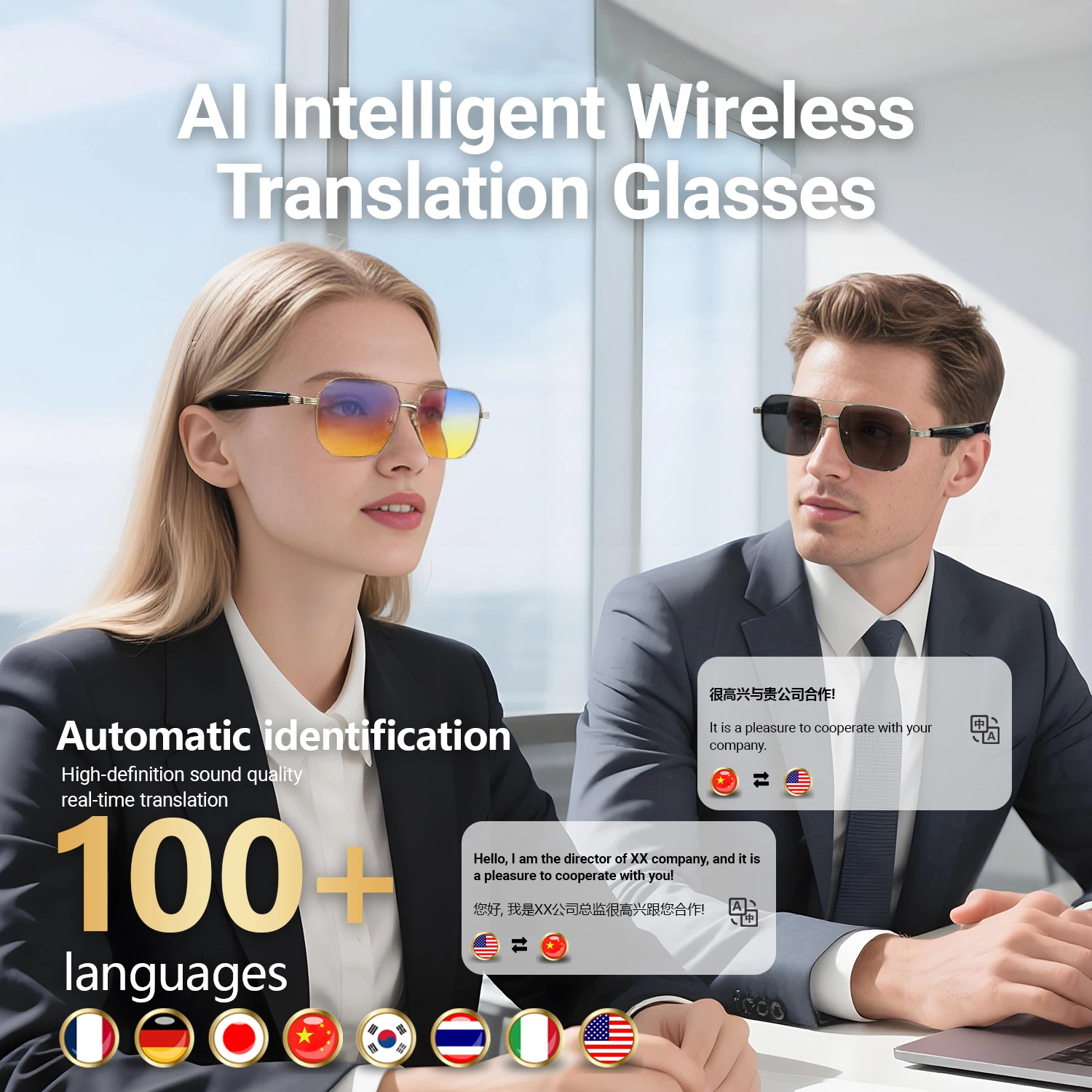 LIGE New Smart Bluetooth Sunglasses Answering Call voice assistant Glasses Playing Music Camera Control Men Women Smart Glasses