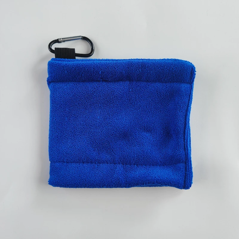 1PC Ultra fine fiber velvet golf ball cloth compact and portable cleaning towel outdoor waist hanging sports wiping club cloth