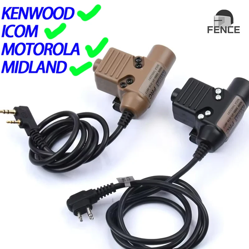 WADSN Tactical U94 PTT 7.0 Cable Plug Headset Adapter for Walkie Talkie TYT F8 ipsc accessories Radio Motorola Kenwood