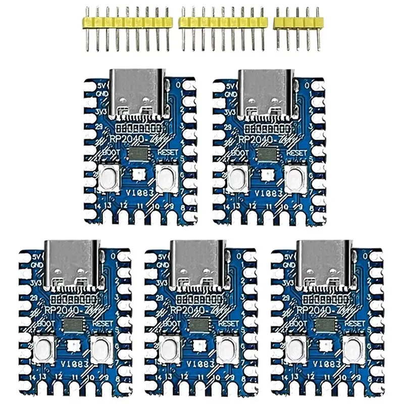 

Y43A-5PCS RP2040-Zero для микроконтроллера Raspberry Pi, плата для разработки PICO, двухъядерный процессор Cortex M0+, 2 МБ флэш-памяти XCW