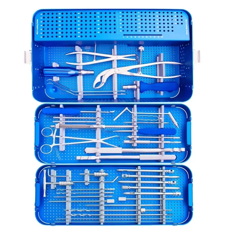 Orthope dic Medical Instruments Set - Screw Drill Guide Depth Gauge Locking Plate Tool for Bon e Surgery
