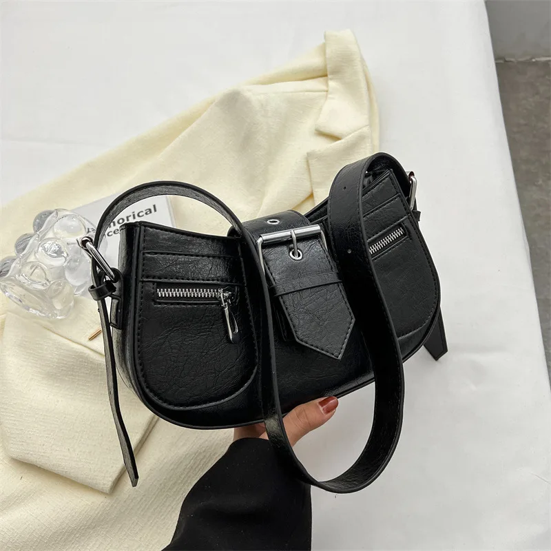 Korean Vintage Trendy Chic Casual Crossbody Bags All Match Elegant Simple Handbags Women Office Lady Shoulder  Y2k Aesthetic