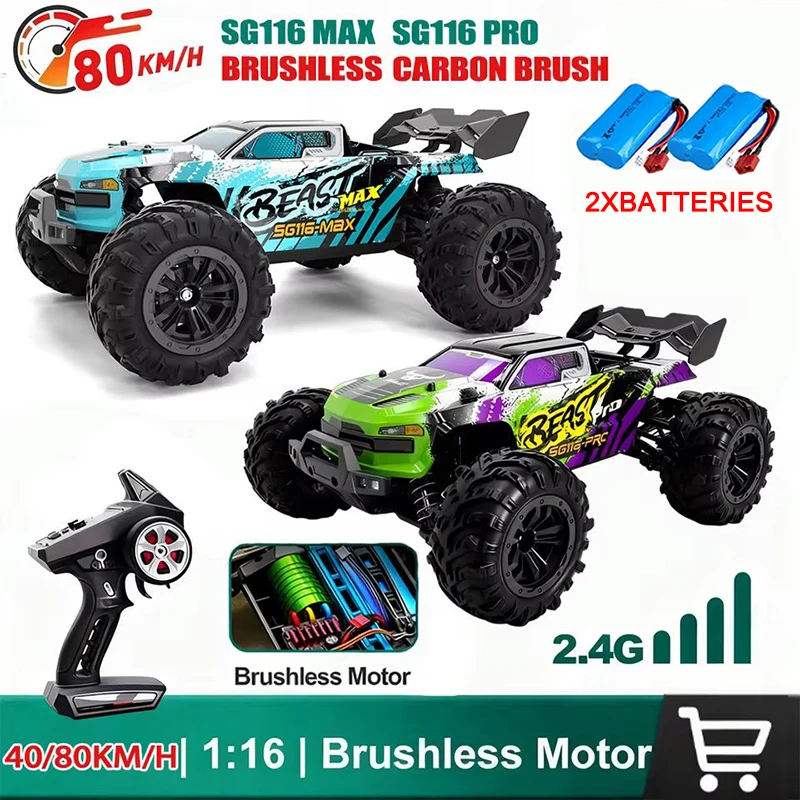 

1:16 High Speed Drift Racing 80KM/H Or 40KM/H Brushless Motor 4WD RC Car 4x4 RC High Speed Truck Road Car Toys for For Kid Gift
