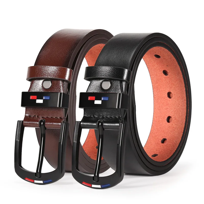 1 unidad de cinturón con hebilla cuadrada de aleación de cuero PU para hombre, cinturones de ocio para negocios, cinturones de café negros a la moda para hombre