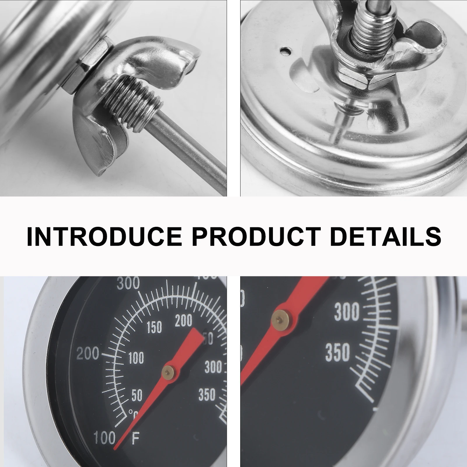 

Stainless Steel Bbq Thermometer For Grill Oven Meat Temperature Monitoring Waterproof Dial Gauge Cooking Tool