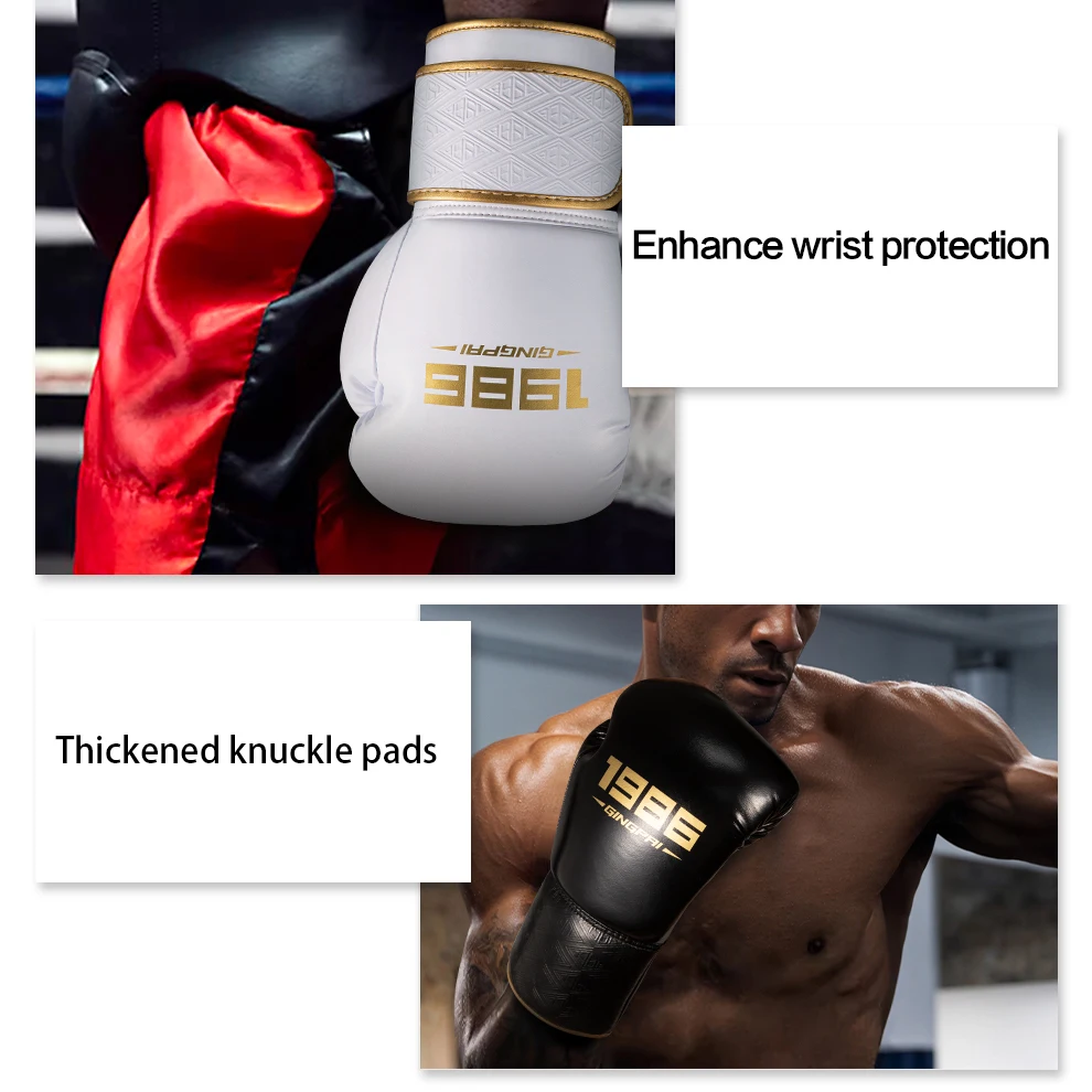 قفازات ملاكمة 8/10/12/14 أونصة PU Muay Thai MMA مهنة كيك بوكسينغ للبالغين/الأطفال قفازات تدريب كيس الرمل معدات احترافية