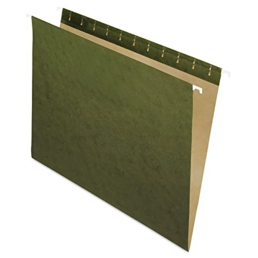 

Pendaflex Recycled Hanging Folders, Letter Size, Standard Green, 25/BX 81600,Standard Green - No Tabs