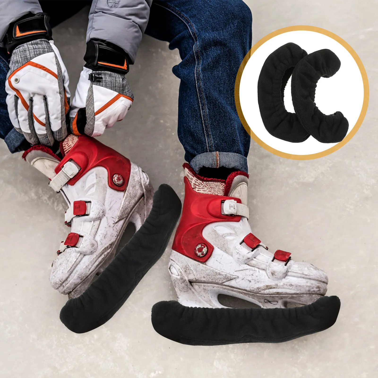 

1 Pair Figure Skate Blade Guards Ice Skate Covers Thick Lint Lined Skating Blades Protector Skates Guards Figure Skates Covers