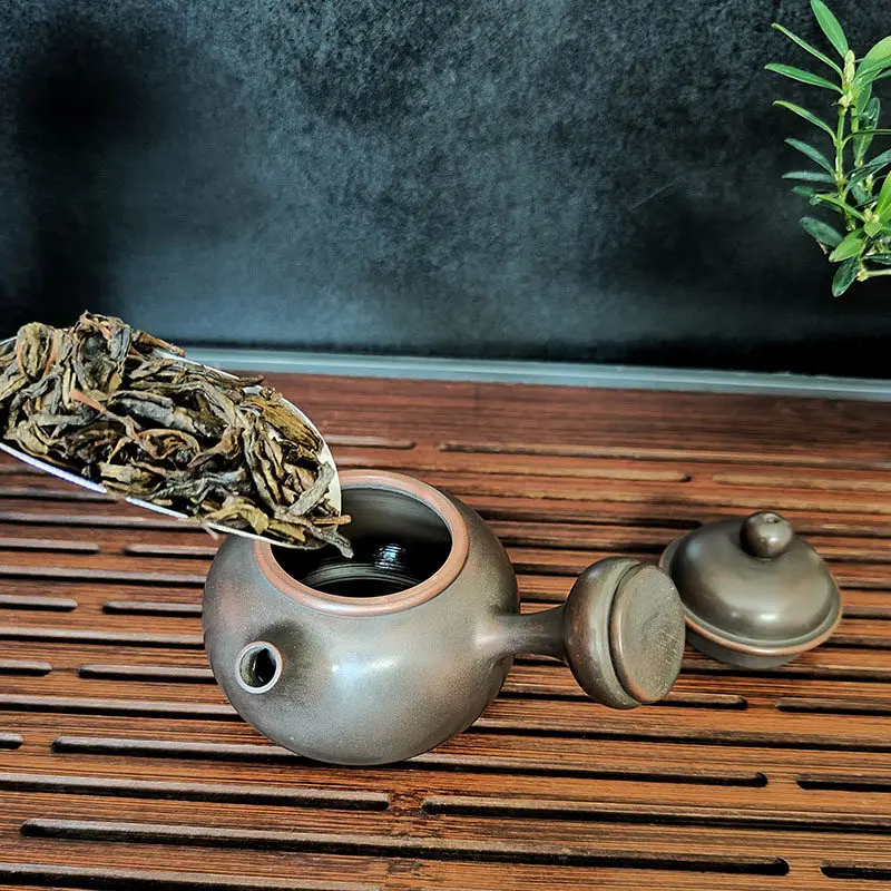 Handmade Qinzhou Nixing Clay Fu‑Rong Side Handle Teapot,Original Ore Small Capacity Kung Fu Tea Pot For Home Brewing