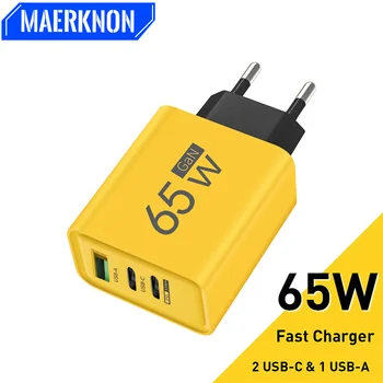 65W USB C şarj GaN hızlı şarj şarj PD hızlı şarj 3.0 duvar telefon adaptörü için iPhone 15 Xiaomi POCO Samsung Oneplus