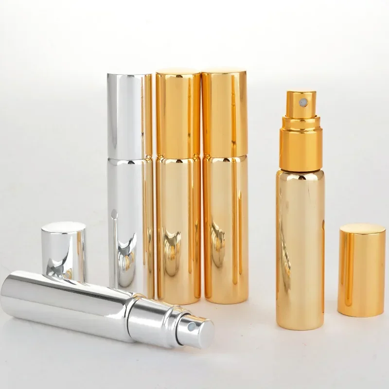 3/6/9pcs 10ml Parfumflesje UV Plating Glas Hervulbaar Met Aluminium Verstuiver Spray Flessen monster Lege Containers