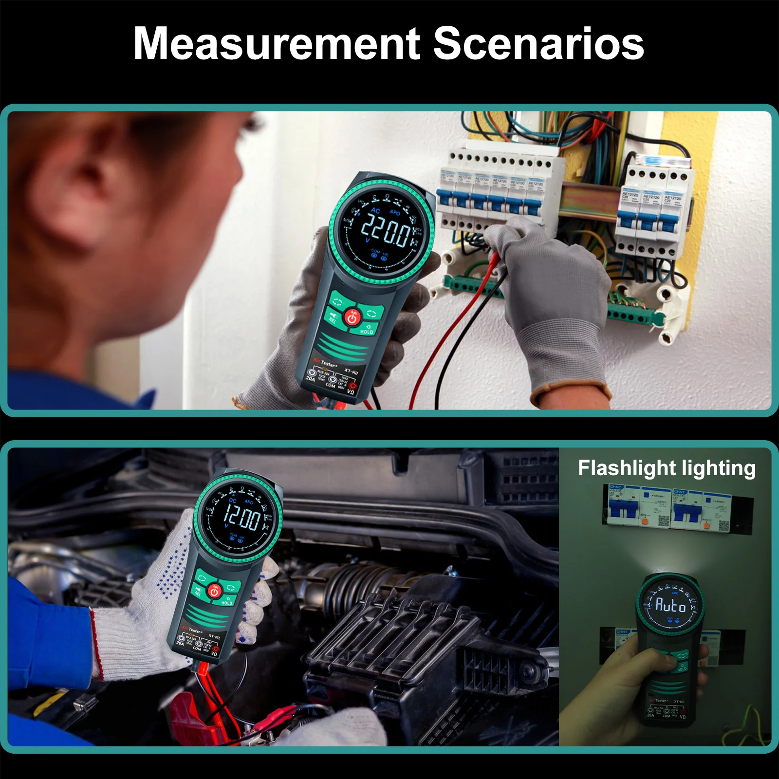 Xin Tester Digital Smart Multimeter Professional TRMS 6000 Count AutoRanging AC DC Volt Amp Ohm Capacitance Frequency NCV Tester
