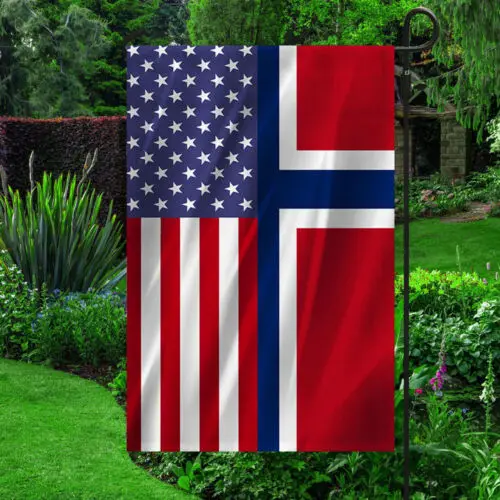 Norwegian American Flag Garden Flag AAL HHM WZZ yyi