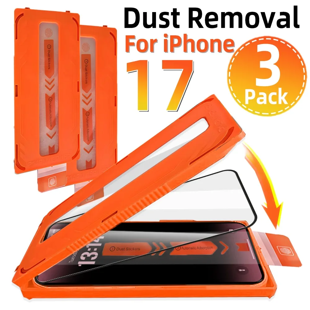 1-3 Stück gehärtetes Glas, einfach zu installieren, für iPhone 18, 17 Pro Max, 17 Air, HD-Displayschutzfolie, staubfreie, schnell anzubringende Folie, mit Aufkleberbox.