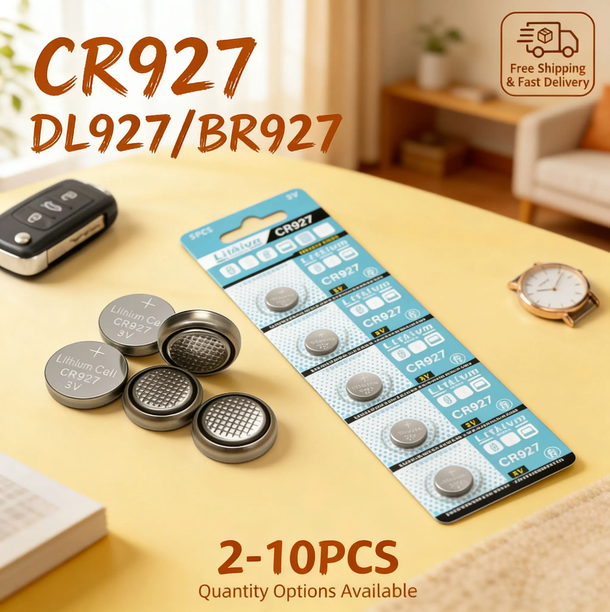 

CR927-1W CR927 BR927 ECR927 LM927 DL927 5011LC KCL927 3V Lithium Watch Coin Battery 2-10pcs Small Electronics