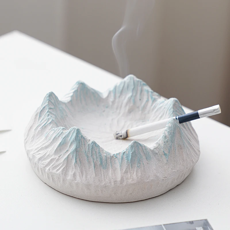 Creative kaolin Iceberg shaped Ashtray, Home Living Room Coffee Table Decoration Office Supplies, Styling Portable Ashtrays, 1Pc