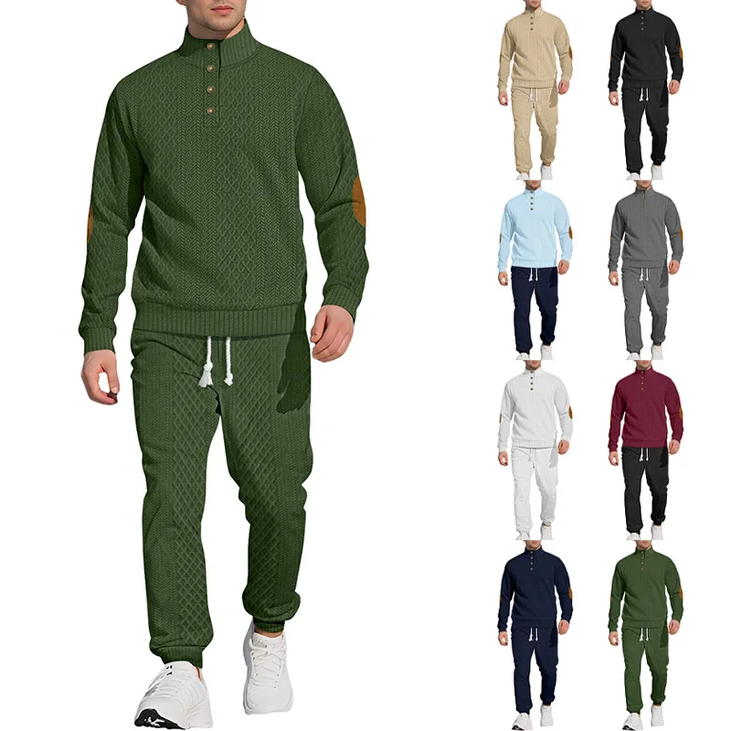 

Men's Long Sve irt And Long Pants Hoodie Set Casual Sportswear Autumn Season Fiber Blend Fabric 00% Other Material