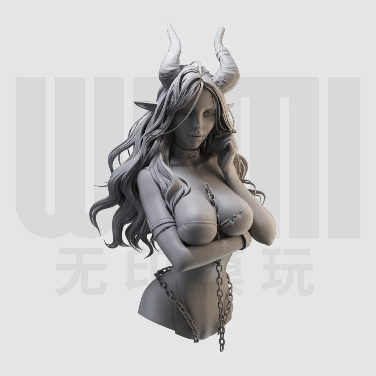 1/10 Charm Half Body Western Fantasy Character Resin White Model GK figure Model