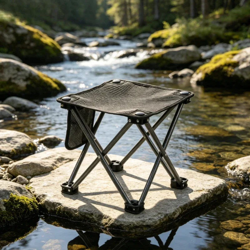 Heavy Duty Folding Stool Portable Sturdy Collapsible Seat Compact Load Bearing Chair for Fishing Camping Travel Queue 접이식 스툴