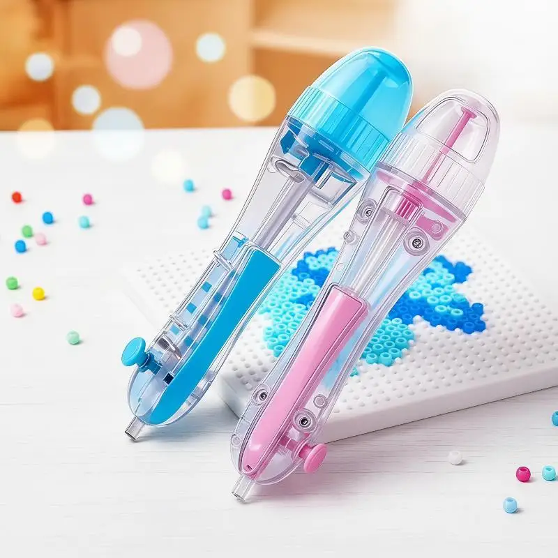2.6mm DIY Automatic Bead Pen Ergonomic Grip 3D Pixel Puzzle Beading Handmade Beaded Craft Bead Assembling Creating Decorative