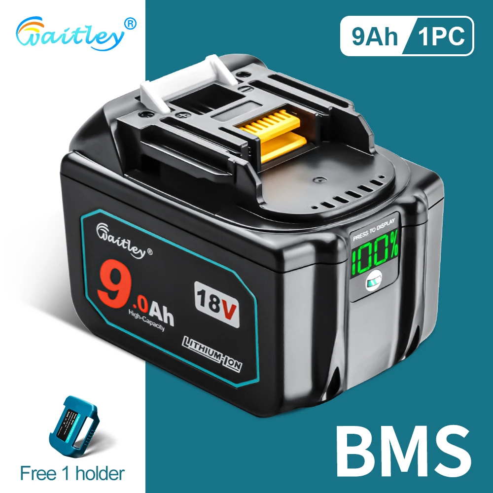 Waitley 18V batterij voor Makita elektrisch gereedschap vervangende accessoires BL1860 BL1850 / Li-ion oplaadbare batterijen