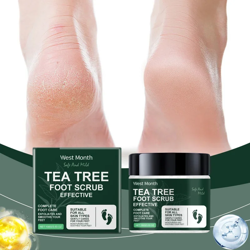 

Tea Tree Infused Foot Scrub - Exfoliating Cleansing Formula Softens Skin Nourishes Refreshes Feet for Smooth Supple Texture