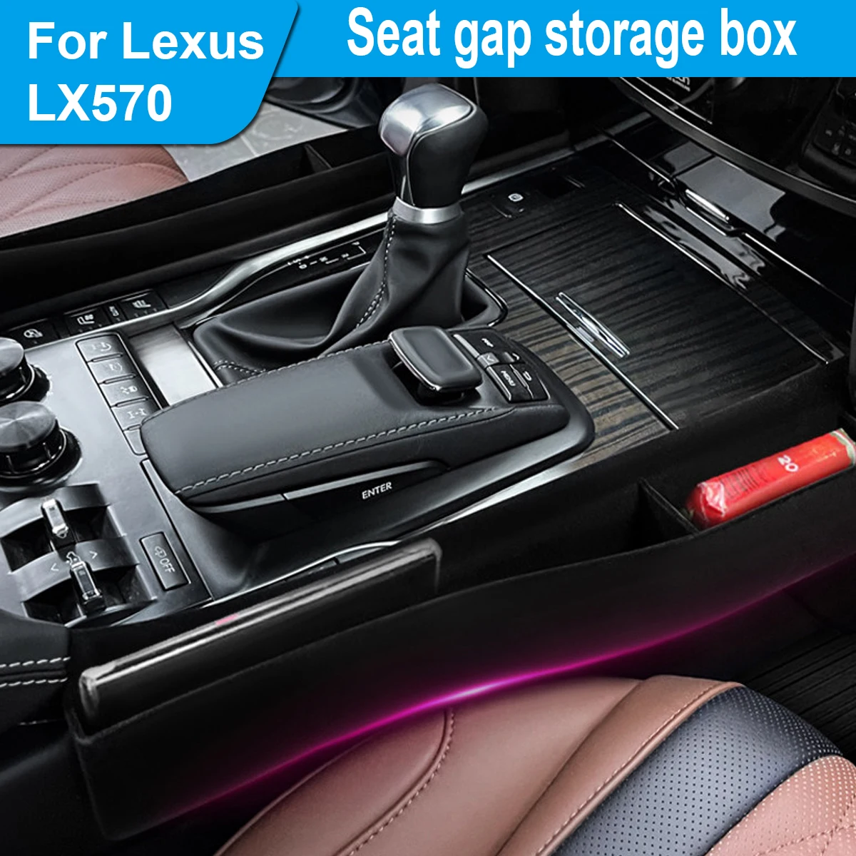 

Suitable for 2016-2022 Lexus Lx570, Seat Gap Storage Box, Abs Material, Flocking Process, Storage Space Expansion Accessories, Interior Modification Accessories