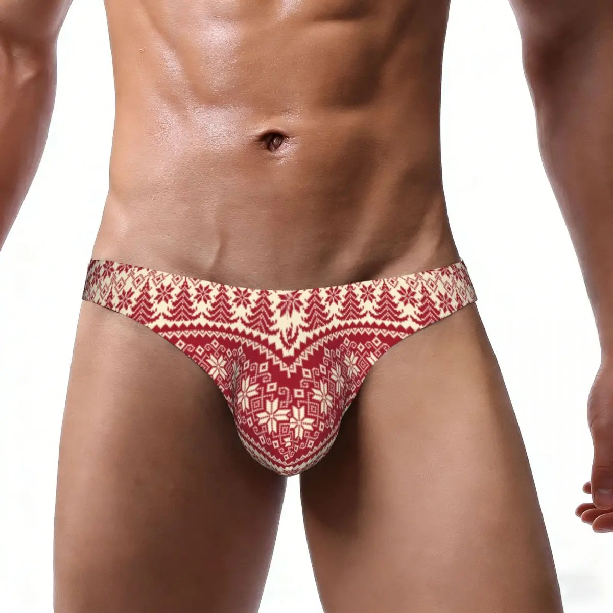 Men's Panties Man Briefs Ancestral Classic Scandinavian Geometric Pattern Sexy Underwear Male Bikini Underpants