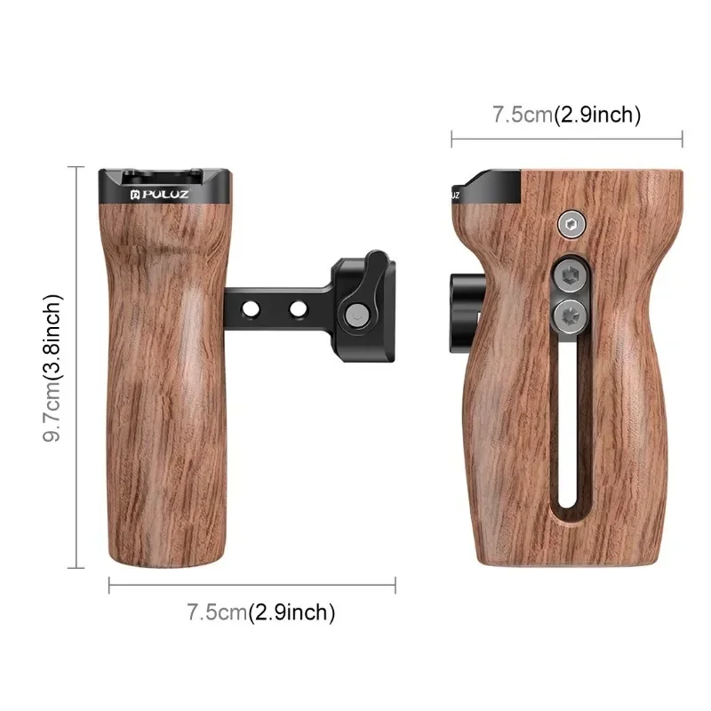 

For Universal DSLR Camera Cage Side Handle Ergonomic Design Camera Cage Wooden Side Grip Handle SLR Photography Grip