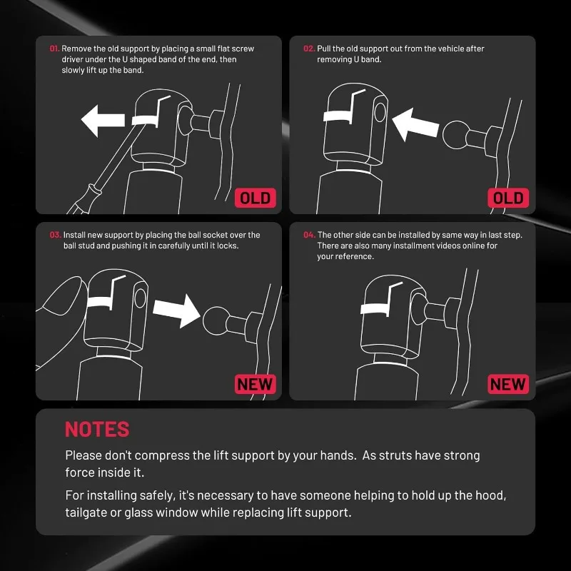 دعامات الفتحة الخلفية لسيارة تشيفي سوبربان 1500 2007-2014/2500 2007-2013 وجي إم سي يوكون 2007-2014 (يستبدل 6156، قطعتان)