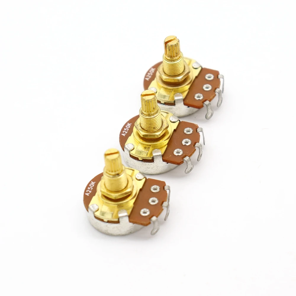 1pcs/3pcs Guitar Potentiometers A250K Split Shaft Pots Audio Tone Switch Control Potentiometers