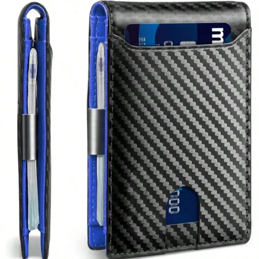

Carbon Fiber Textured Anti-Theft Wallet For Men – Slim Pop-Up Design With Multi-Card Slots