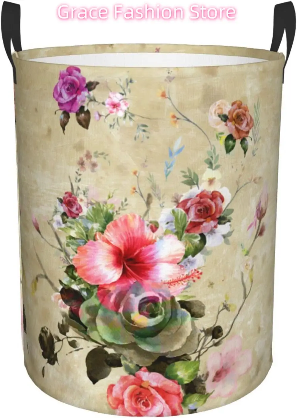 

Laundry Hamper Leaves and Flower LAundry Basket Waterproof Personality Fashion Hampers for Large Collapsible