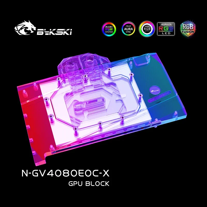 Imagem -05 - Bykski-radiador de Refrigeração de Cobre Bloco de Água Gpu para Gigabyte Geforce Rtx 4080 16g Eagle Card Vga Rgb Sync N-gv4080eoc-x