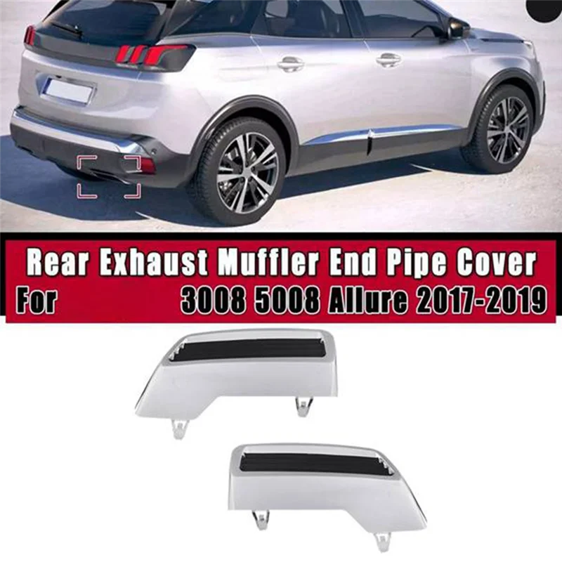 

Trending For 3008 5008 Allure 2017 2018 2019 Chrome Car Rear Exhaust Muffler Tail Pipe Cover